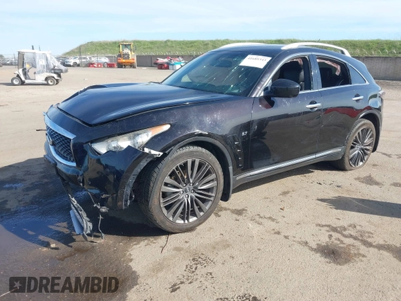 2017 Infiniti QX70 with VIN JN8CS1MW1HM410293, listed as a IAAI auction lot 41689343 with 149,823 mi miles and . Bid and sale history available at DreamBid. Image 17.