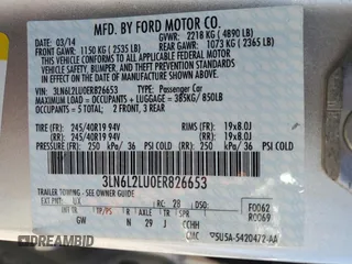 2014 Lincoln MKZ Hybrid z VIN 3LN6L2LU0ER826653, wystawiony jako Copart lot #49000305 z przebiegiem 174 587 mil mil oraz Czysty tytuł • Clean title. Historia ofert i sprzedaży dostępna na DreamBid. Obrazek 12.
