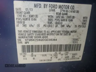 2013 Ford Explorer XLT z VIN 1FM5K7D82DGC05384, wystawiony jako Copart lot #54726575 z przebiegiem 136 588 mil mil oraz Szkoda całkowita • Salvage title. Historia ofert i sprzedaży dostępna na DreamBid. Obrazek 13.