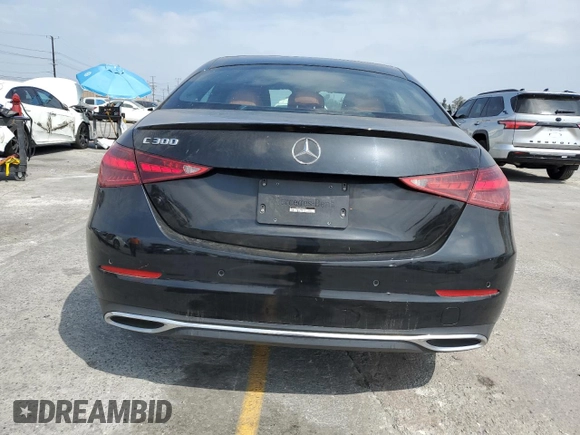 2022 Mercedes-Benz C 300 with VIN W1KAF4GB9NR009841, listed as a Copart auction lot 58415085 with 26,465 mi miles and Salvage title. Bid and sale history available at DreamBid. Image 6.