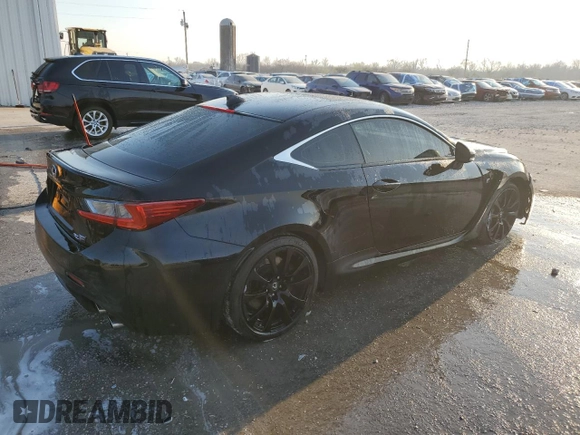 2015 Lexus RC F with VIN JTHHP5BC0F5000805, listed as a Copart auction lot 48708595 with 111,921 mi miles and Salvage Title. Bid and sale history available at carsss.com. Image 3.