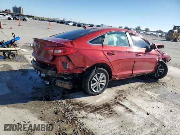 2017 Hyundai Sonata SE with VIN 5NPE24AF9HH481147, listed as a Copart auction lot 45324455 with Not Provided miles and Non Repairable. Bid and sale history available at carsss.com. Image 3.