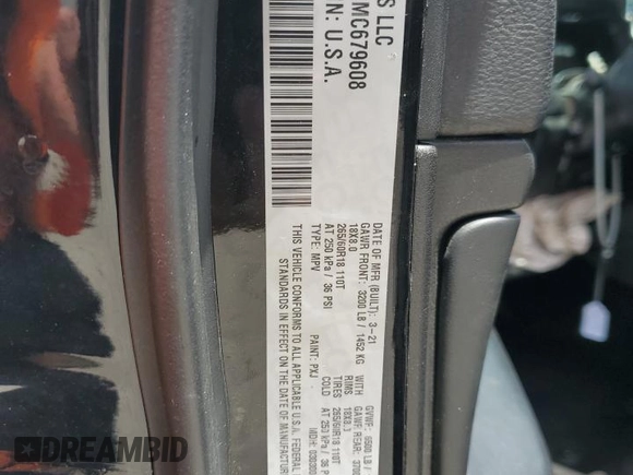 2021 Jeep Grand Cherokee Laredo X z VIN 1C4RJEAG0MC679608, wystawiony jako Copart lot #60989265 z przebiegiem 55 008 mil mil oraz Nie do naprawy • Non repairable. Historia ofert i sprzedaży dostępna na DreamBid. Obrazek 13.