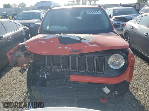2016 Jeep Renegade Trailhawk with VIN ZACCJBCT5GPD16946, listed as a Copart auction lot 58856285 with Not provided miles and Salvage title. Bid and sale history available at DreamBid. Image 5.