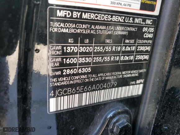 2006 Mercedes-Benz R-Class 3.5L with VIN 4JGCB65E66A004079, listed as a Copart auction lot 71790604 with 207,221 mi miles and Salvage Title. Bid and sale history available at carsss.com. Image 13.