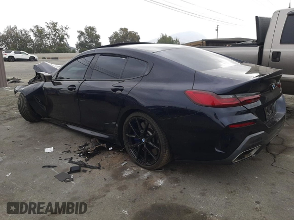 2020 BMW 8 Series M850i with VIN WBAGV8C09LCE58018, listed as a Copart auction lot 75584913 with 0 mi miles. Bid and sale history available at carsss.com. Image 2.