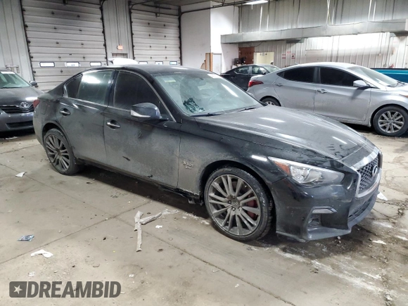 2020 Infiniti Q50 Red Sport 400 with VIN JN1FV7AR5LM660262, listed as a Copart auction lot 42776785 with 21,617 mi miles and Salvage Title. Bid and sale history available at carsss.com. Image 4.