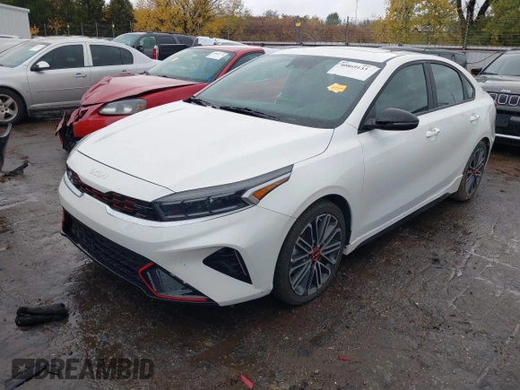 2023 Kia Forte GT with VIN 3KPF44AC4PE505989, listed as a IAAI auction lot 40869133 with 38,222 mi miles and . Bid and sale history available at carsss.com. Image 2.