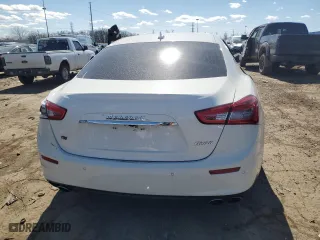 2014 Maserati Ghibli S Q4 with VIN ZAM57RTA2E1083387, listed as a Copart auction lot 53621465 with 0 mi miles and Salvage Title. Bid and sale history available at carsss.com. Image 6.