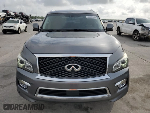 2017 Infiniti QX80 z VIN JN8AZ2NF1H9643990, wystawiony jako Copart lot #55598085 z przebiegiem 129 961 mil mil oraz Szkody całkowita. Historia ofert i sprzedaży dostępna na DreamBid. Obrazek 5.