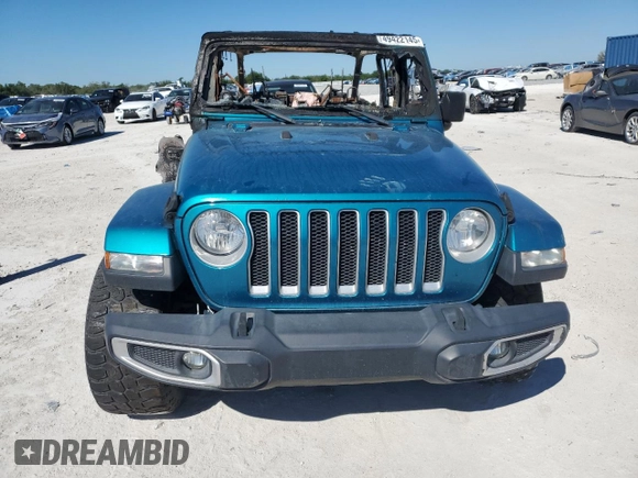 2020 Jeep Wrangler Unlimited Sahara with VIN 1C4HJXEN7LW232934, listed as a Copart auction lot 49422145 with 0 mi miles and Non Repairable. Bid and sale history available at carsss.com. Image 5.