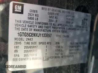 2018 GMC Canyon 2WD SLE with VIN 1GTG5CENXJ1133897, listed as a Copart auction lot 81568144 with 64,032 mi miles and Salvage Title. Bid and sale history available at carsss.com. Image 14.