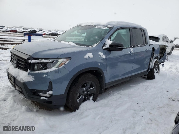 2023 Honda Ridgeline Black Edition with VIN 5FPYK3F83PB047215, listed as a Copart auction lot 86656754 with 9,701 mi miles and Salvage Title. Bid and sale history available at carsss.com. Image 1.