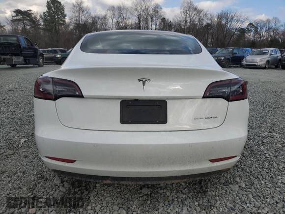 2022 Tesla Model 3 Long Range with VIN 5YJ3E1EB2NF361821, listed as a Copart auction lot 85108664 with 25,021 mi miles and Salvage Title. Bid and sale history available at DreamBid. Image 6.