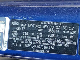 2018 Kia Forte LX with VIN 3KPFL4A70JE164474, listed as a IAAI auction lot 41920463 with 33,874 mi miles and . Bid and sale history available at DreamBid. Image 9.