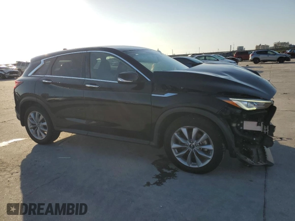 2022 Infiniti QX50 Pure with VIN 3PCAJ5AA9NF117753, listed as a Copart auction lot 56597475 with 30,680 mi miles and Salvage title. Bid and sale history available at DreamBid. Image 4.