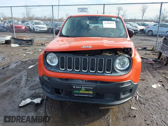 2017 Jeep Renegade Sport with VIN ZACCJBAB6HPG14546, listed as a IAAI auction lot 41488025 with 93,043 mi miles and . Bid and sale history available at carsss.com. Image 13.