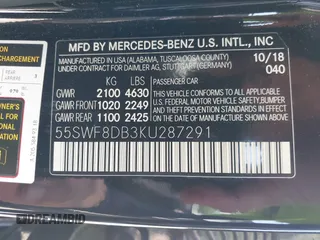 2019 Mercedes-Benz C 300 with VIN 55SWF8DB3KU287291, listed as a IAAI auction lot 42754245 with 59,329 mi miles and . Bid and sale history available at DreamBid. Image 9.