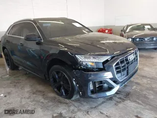 2019 Audi Q8 Premium Plus with VIN WA1BVAF18KD037741, listed as a IAAI auction lot 41715746 with 56,198 mi miles. Bid and sale history available at carsss.com. Image 1.