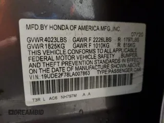 2020 Acura ILX Premium with VIN 19UDE2F78LA007863, listed as a Copart auction lot 47115795 with 42,234 mi miles and Salvage Title. Bid and sale history available at DreamBid. Image 13.