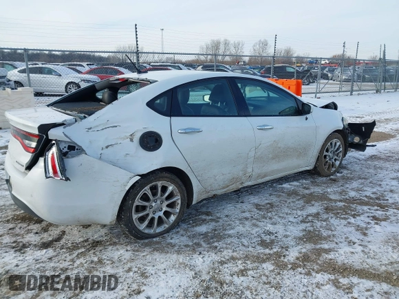 2015 Dodge Dart Limited with VIN 1C3CDFCB9FD205629, listed as a IAAI auction lot 41109811 with 126,746 mi miles. Bid and sale history available at carsss.com. Image 4.