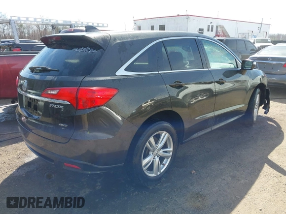 2015 Acura RDX Tech Pkg with VIN 5J8TB4H57FL010760, listed as a IAAI auction lot 41819346 with 107,178 mi miles. Bid and sale history available at carsss.com. Image 4.