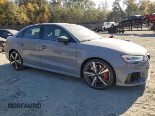 2019 Audi RS 3 with VIN WUABWGFF8KA907686, listed as a Copart auction lot 75947394 with 50,794 mi miles and Salvage title. Bid and sale history available at DreamBid. Image 4.
