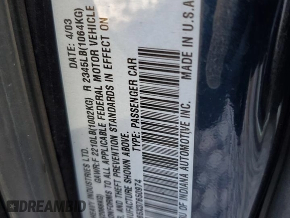 2003 Subaru Legacy Outback z VIN 4S3BH665X37650974, wystawiony jako Copart lot #41508225 z przebiegiem 166 975 mil mil oraz Szkoda całkowita • Salvage title. Historia ofert i sprzedaży dostępna na DreamBid. Obrazek 13.