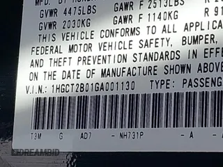 2016 Honda Accord Touring with VIN 1HGCT2B01GA001130, listed as a IAAI auction lot 42079687 with 92,641 mi miles and . Bid and sale history available at DreamBid. Image 9.