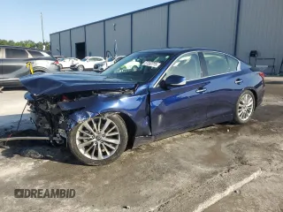 2022 Infiniti Q50 Luxe z VIN JN1EV7BP4NM311315, wystawiony jako Copart lot #57082775 z przebiegiem 23 239 mil mil oraz Nie do naprawy • Non repairable. Historia ofert i sprzedaży dostępna na DreamBid. Obrazek 1.