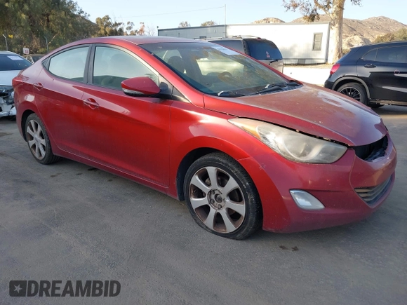 2012 Hyundai Elantra Limited with VIN KMHDH4AE2CU193594, listed as a IAAI auction lot 41556903 with 300,212 mi miles. Bid and sale history available at carsss.com. Image 1.