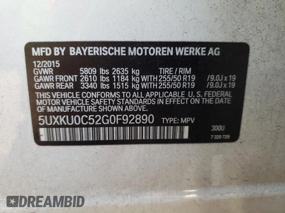 2016 BMW X6 sDrive35i with VIN 5UXKU0C52G0F92890, listed as a Copart auction lot 87875115 with 101,927 mi miles and Salvage Title. Bid and sale history available at carsss.com. Image 12.
