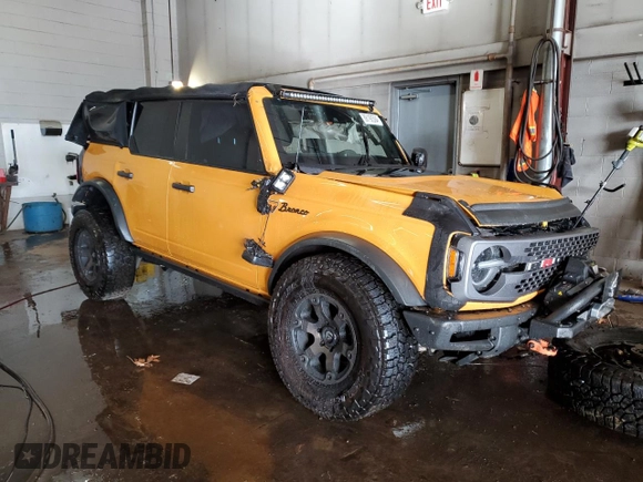 2021 Ford Bronco with VIN 1FMEE5DH6MLA64578, listed as a Copart auction lot 86190584 with 75,313 mi miles and Salvage Title. Bid and sale history available at carsss.com. Image 4.