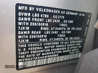 2010 Volkswagen Tiguan Wolfsburg Edition with VIN WVGAV7AX4AW000863, listed as a Copart auction lot 53967005 with 146,788 mi miles and Clean title. Bid and sale history available at DreamBid. Image 13.