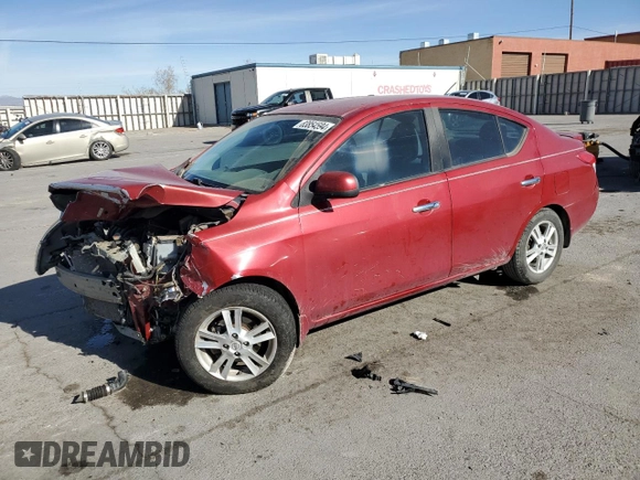 2014 Nissan Versa SV with VIN 3N1CN7AP7EL860106, listed as a Copart auction lot 83854594 with 114,455 mi miles and Salvage Title. Bid and sale history available at carsss.com. Image 1.
