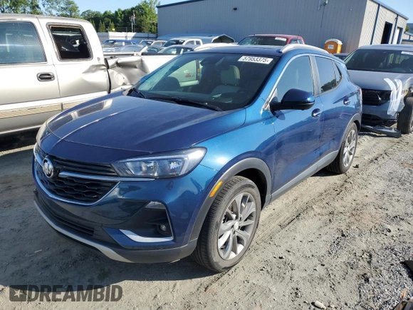 2021 Buick Encore GX Select with VIN KL4MMDS24MB137037, listed as a Copart auction lot 57953375 with 65,867 mi miles and Salvage title. Bid and sale history available at DreamBid. Image 1.
