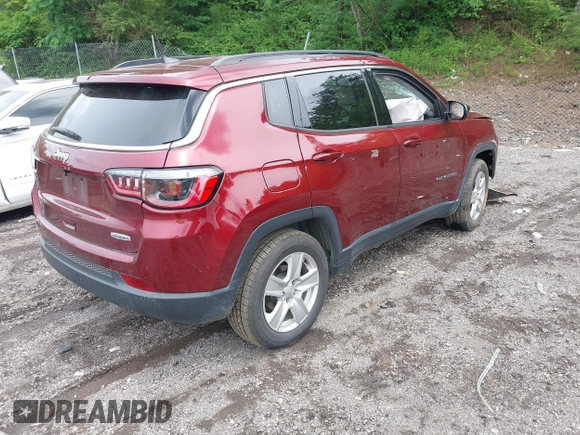 2022 Jeep Compass Latitude with VIN 3C4NJCBB9NT202123, listed as a IAAI auction lot 42234627 with 87,792 mi miles and . Bid and sale history available at DreamBid. Image 4.