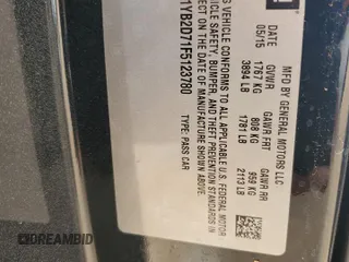 2015 Chevrolet Corvette 1LT with VIN 1G1YB2D71F5123780, listed as a Copart auction lot 62004154 with 0 mi miles and Salvage Title. Bid and sale history available at carsss.com. Image 13.