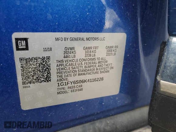 2019 Chevrolet Bolt EV LT z VIN 1G1FY6S06K4116228, wystawiony jako Copart lot #50253005 z przebiegiem 87 263 mil mil oraz Szkoda całkowita • Salvage title. Historia ofert i sprzedaży dostępna na DreamBid. Obrazek 15.