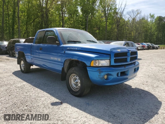 1999 Dodge 1500 with VIN 3B7HF13Z1XM598804, listed as a Copart auction lot 54130045 with 191,166 mi miles and Salvage Title. Bid and sale history available at DreamBid. Image 4.