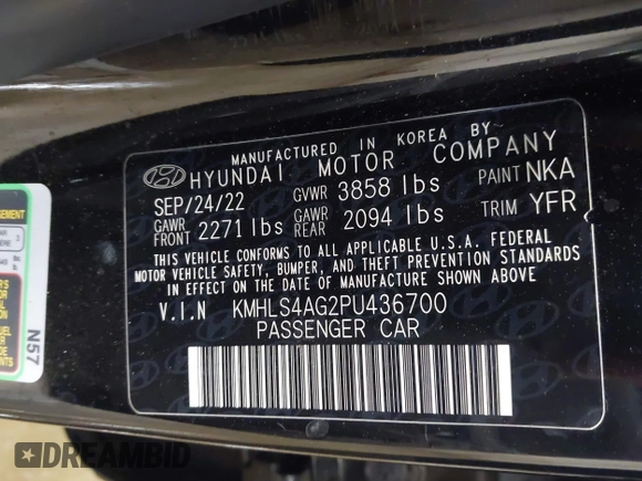 2023 Hyundai Elantra SEL с VIN KMHLS4AG2PU436700, выставлен на аукционе IAAI как лот 42388277 с пробегом 31 047 миль миль и . История ставок и продаж доступна на DreamBid. Изображение 9.