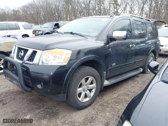 2008 Nissan Armada SE with VIN 5N1AA08C08N617571, listed as a IAAI auction lot 41766604 with 999,999 mi miles. Bid and sale history available at carsss.com. Image 2.
