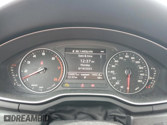 2017 Audi A4 Premium с VIN WAUANAF40HN024462, выставлен на аукционе Copart как лот 60556765 с пробегом 104 875 миль миль и Чистый • Clean title. История ставок и продаж доступна на DreamBid. Изображение 9.
