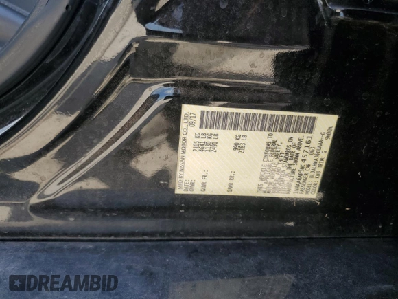 2017 Nissan Maxima SV with VIN 1N4AA6AP5HC457161, listed as a Copart auction lot 60077015 with Not provided miles and Salvage title. Bid and sale history available at DreamBid. Image 12.