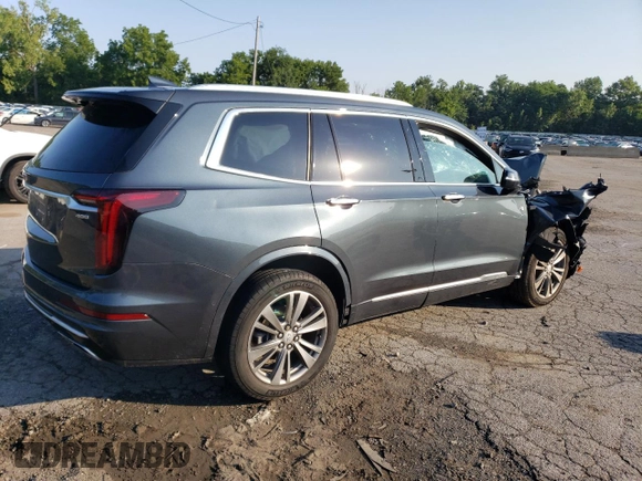 2021 Cadillac XT6 Premium Luxury with VIN 1GYKPDRS0MZ179863, listed as a Copart auction lot 62487704 with 0 mi miles and Salvage Title. Bid and sale history available at carsss.com. Image 3.