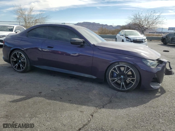 2022 BMW 2 Series M240i xDrive with VIN 3MW53CM0XN8C61591, listed as a Copart auction lot 45224845 with 24,015 mi miles and Salvage Title. Bid and sale history available at carsss.com. Image 4.