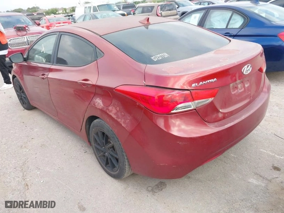 2013 Hyundai Elantra GLS PZEV with VIN KMHDH4AE2DU784638, listed as a IAAI auction lot 42075643 with 213,001 mi miles. Bid and sale history available at carsss.com. Image 3.
