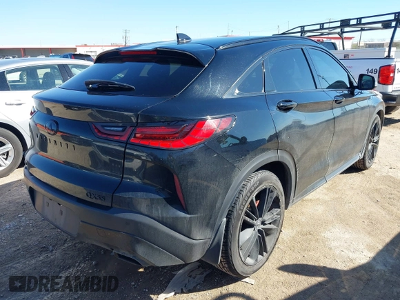 2023 Infiniti QX55 Luxe with VIN 3PCAJ5JR2PF105579, listed as a IAAI auction lot 41478285 with 56,943 mi miles and . Bid and sale history available at DreamBid. Image 4.