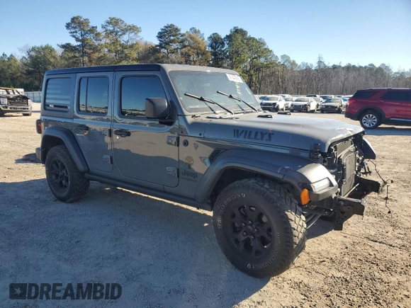 2021 Jeep Wrangler Unlimited Sport Altitude with VIN 1C4HJXDGXMW552270, listed as a Copart auction lot 41440655 with 53,200 mi miles and Clean Title. Bid and sale history available at carsss.com. Image 4.