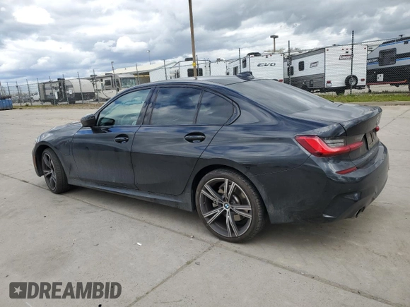 2021 BMW 3 Series 330e with VIN 3MW5P7J09M8B59312, listed as a Copart auction lot 47954125 with 0 mi miles and Salvage Title. Bid and sale history available at carsss.com. Image 2.